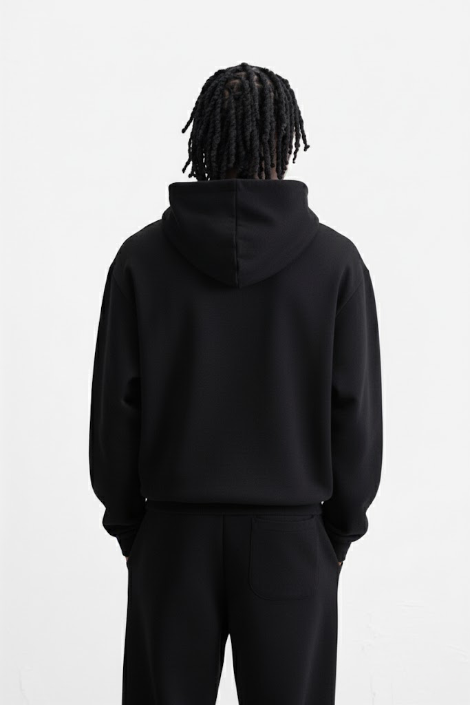 Cath Nakışlı Oversize Hoodie (Siyah)