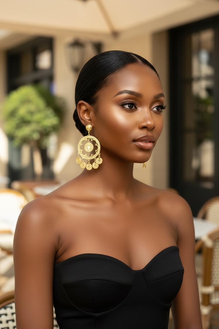 Golden Ottoman Earrings X by Erdal Güvenç