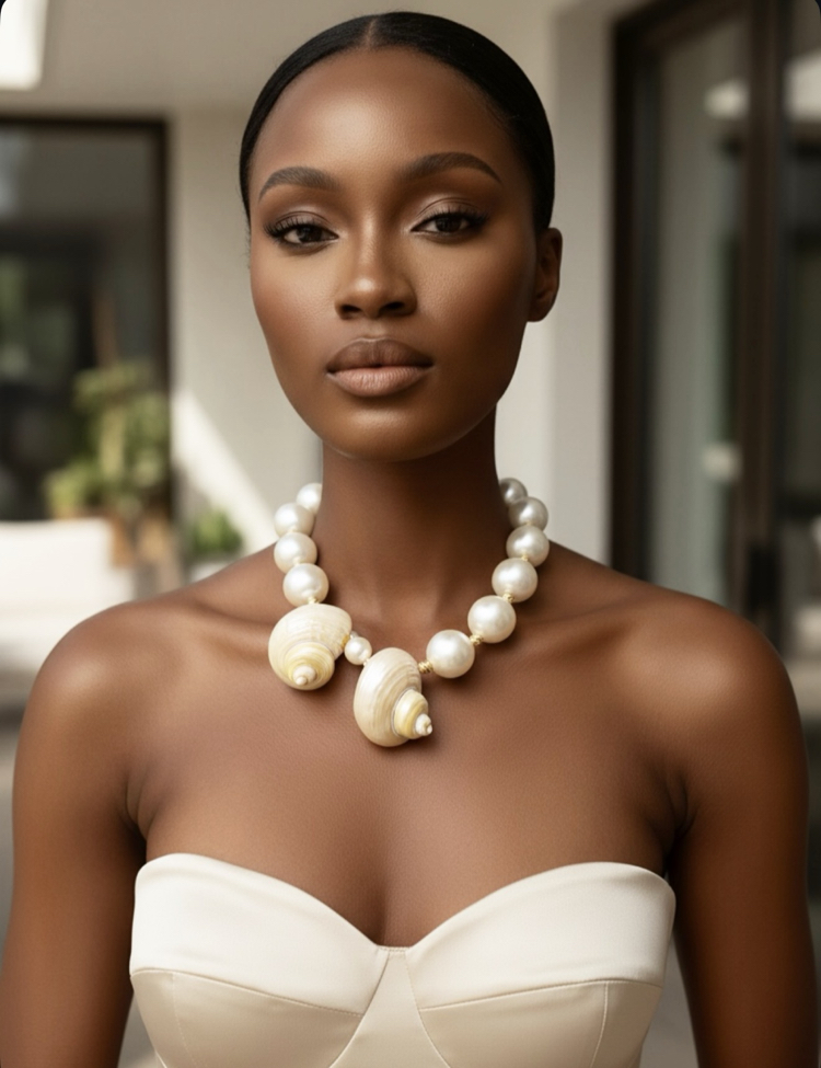 OCEAN SHELL PEARL NECKLACE by Erdal Güvenç
