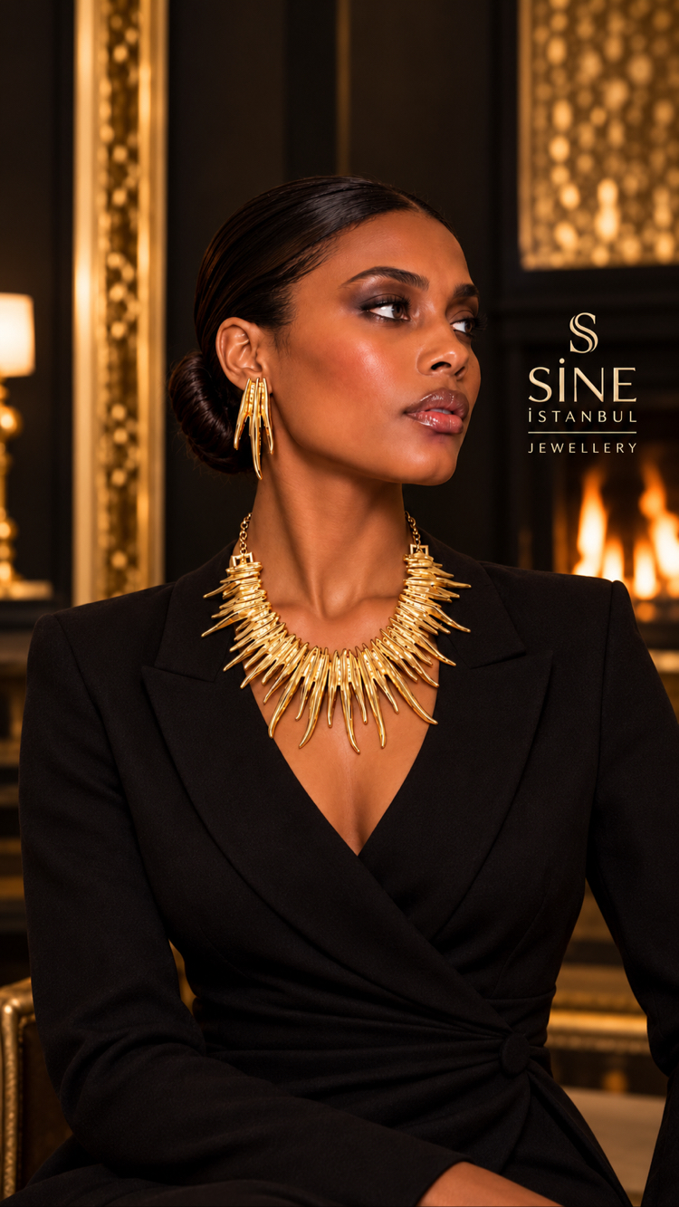 LA DIVA – GOLD SPIKES KOLYE
