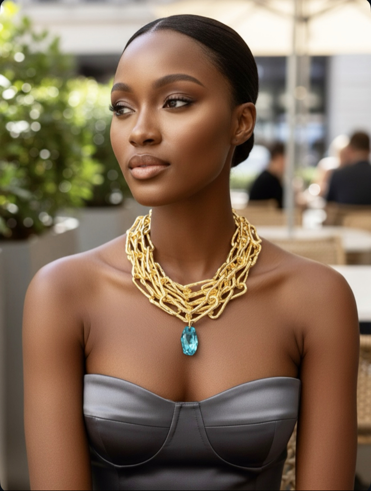 SEA TREASURE – SWAROVSKI CHAIN NECKLACE 