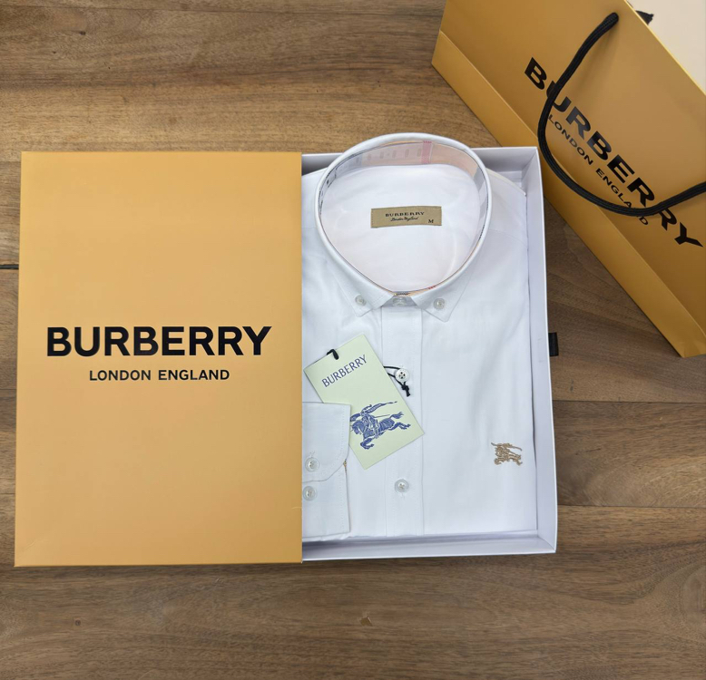 İTHAL LÜX / BURBERRY GÖMLEK RENK BEYAZ YAKA KOL DETAYLI