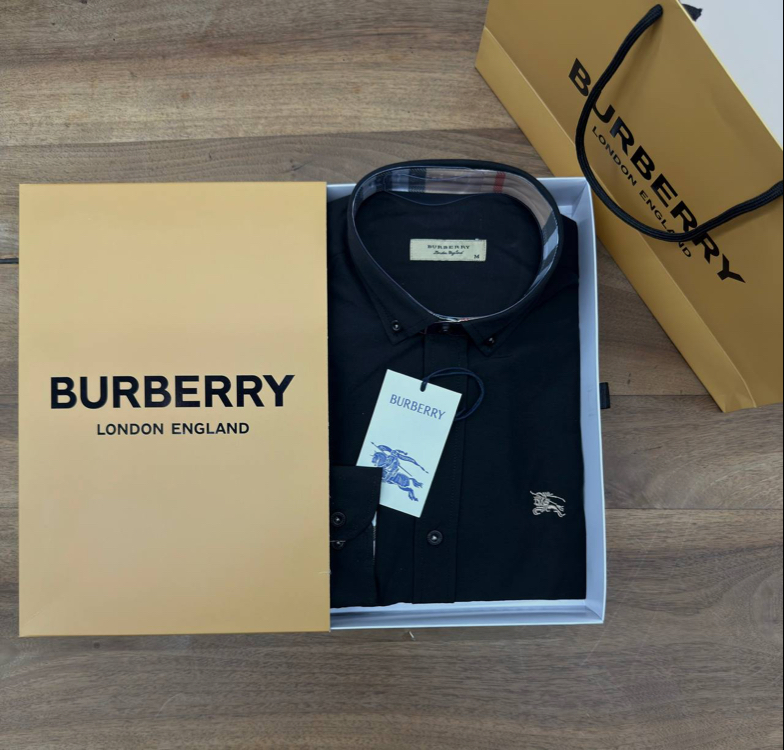 İTHAL LÜX  / BURBERRY GÖMLEK RENK SİYAH YAKA DETAYLI KOL DETAYLI
