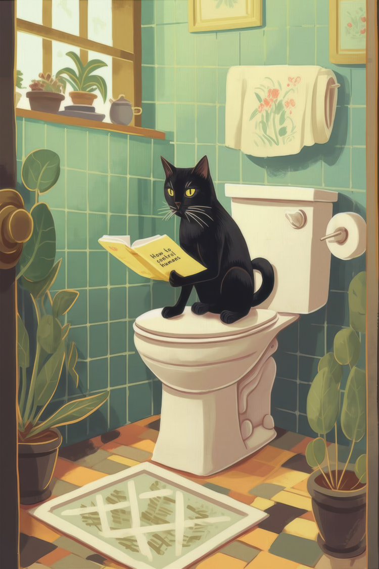 Cat In The Toilet