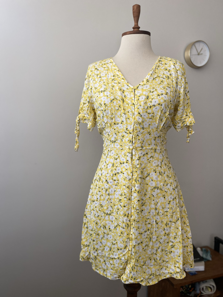 Vintage Daisy Print Mini Dress