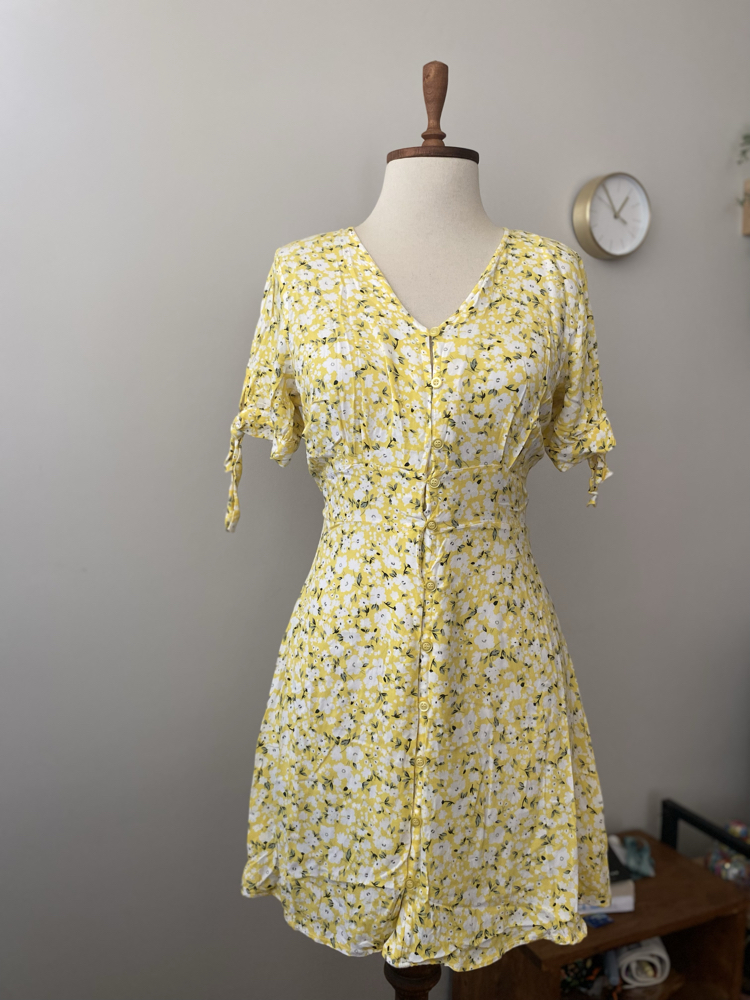 Vintage Daisy Print Mini Dress