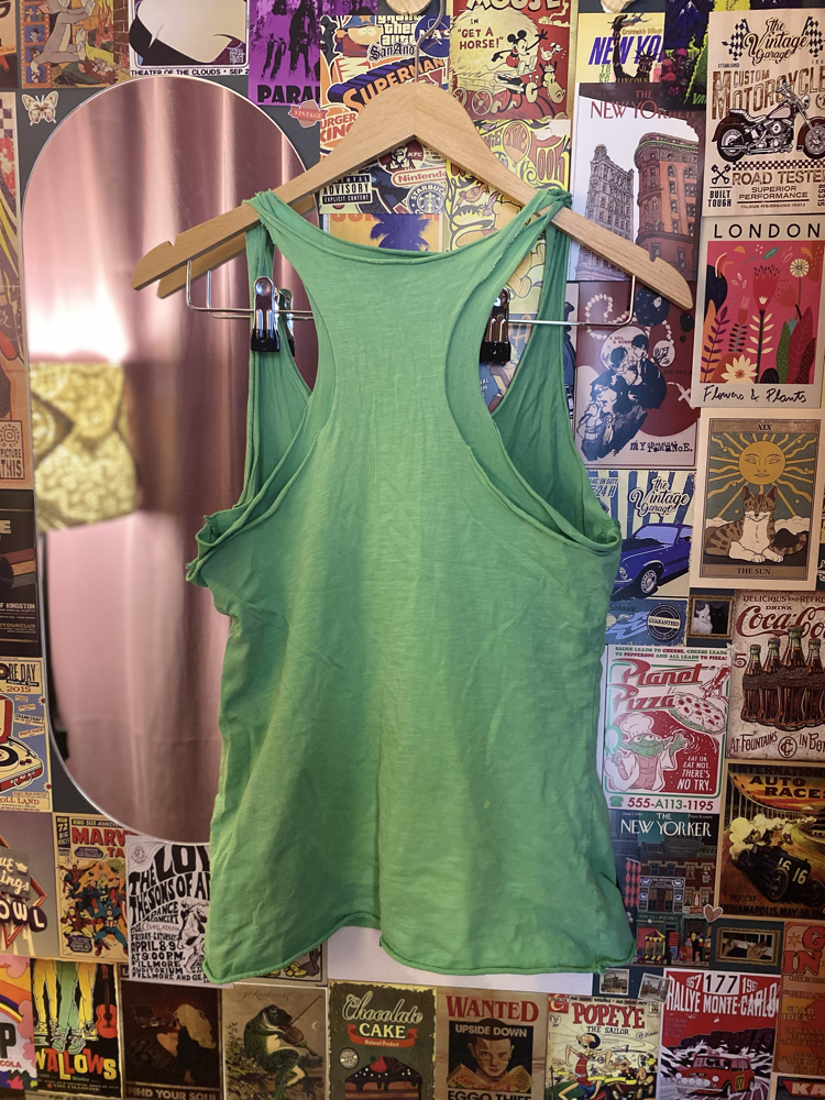 Y2K Yeşil Slogan Baskılı Atlet | Indie Sleaze Vintage Tank Top