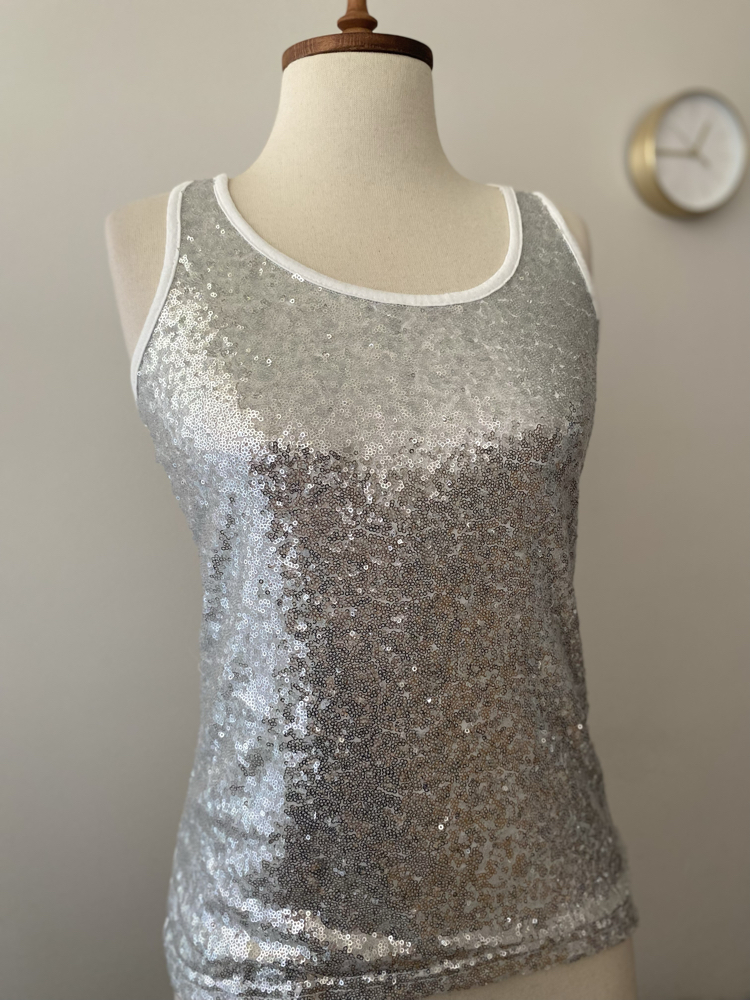 Silver Sequin Party Top | Y2K Vintage