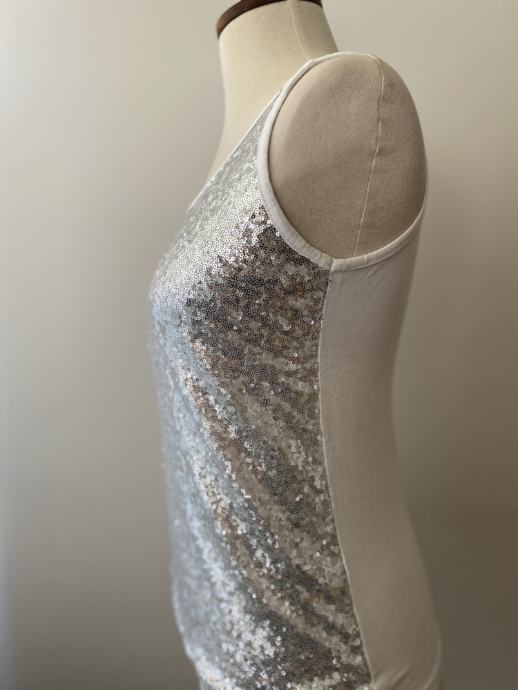 Silver Sequin Party Top | Y2K Vintage