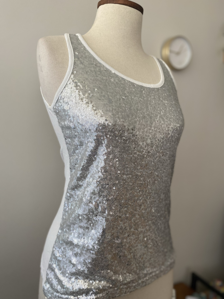 Silver Sequin Party Top | Y2K Vintage