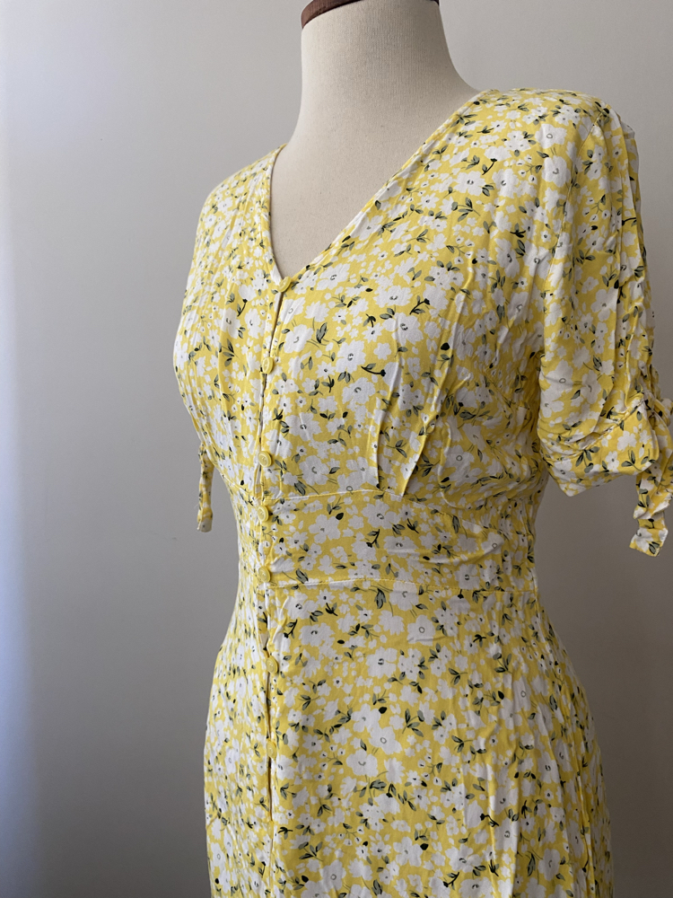 Vintage Daisy Print Mini Dress