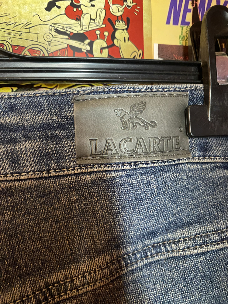 La Carte Yüksek Bel Metal Düğmeli Y2K Tarz Mavi Jean