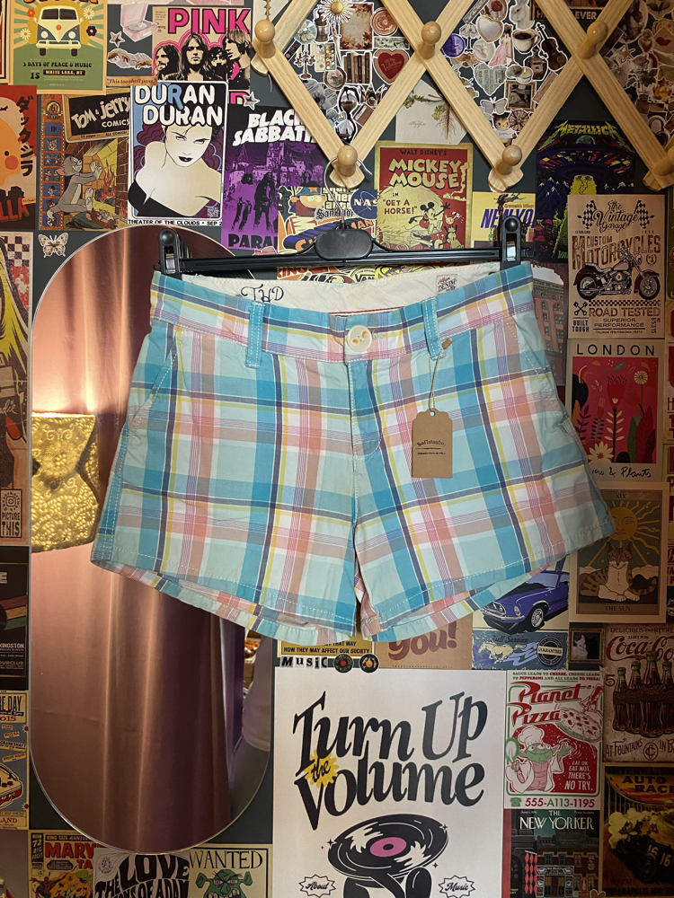 Y2K Tommy Hilfiger Pastel Plaid Mini Şort