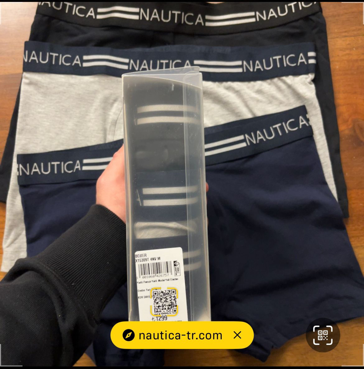 Erkek Orjinal Nautıca Boxer 3lü sert