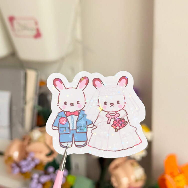 lovers hologramlı sticker 