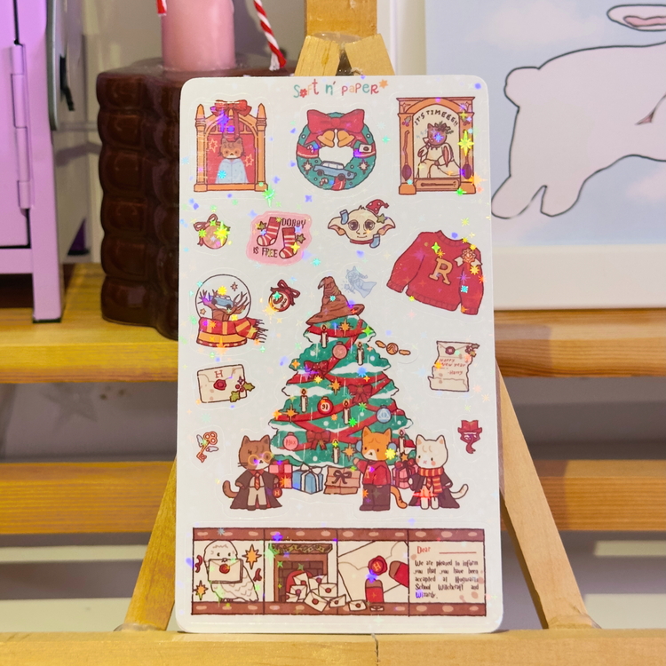 hologramlı hp xmas sticker sheet