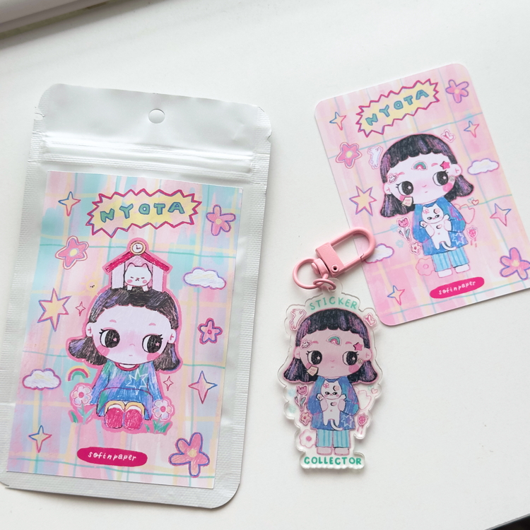 Nyota sticker collector akrilik anahtarlık (kart hediyeli) 