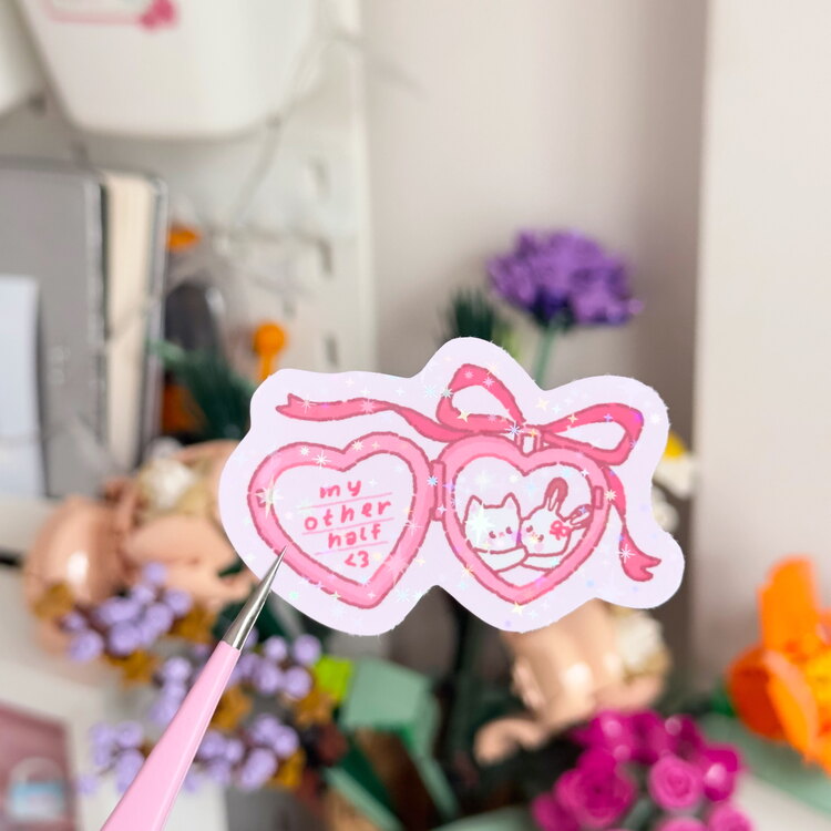 other half hologramlı sticker