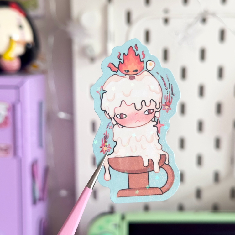 calcifer hologramlı sticker 