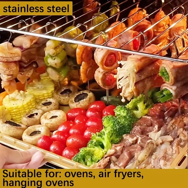 10 lu Paslanmaz Çelik Şiş Seti (20 cm) - Airfryer Mangal