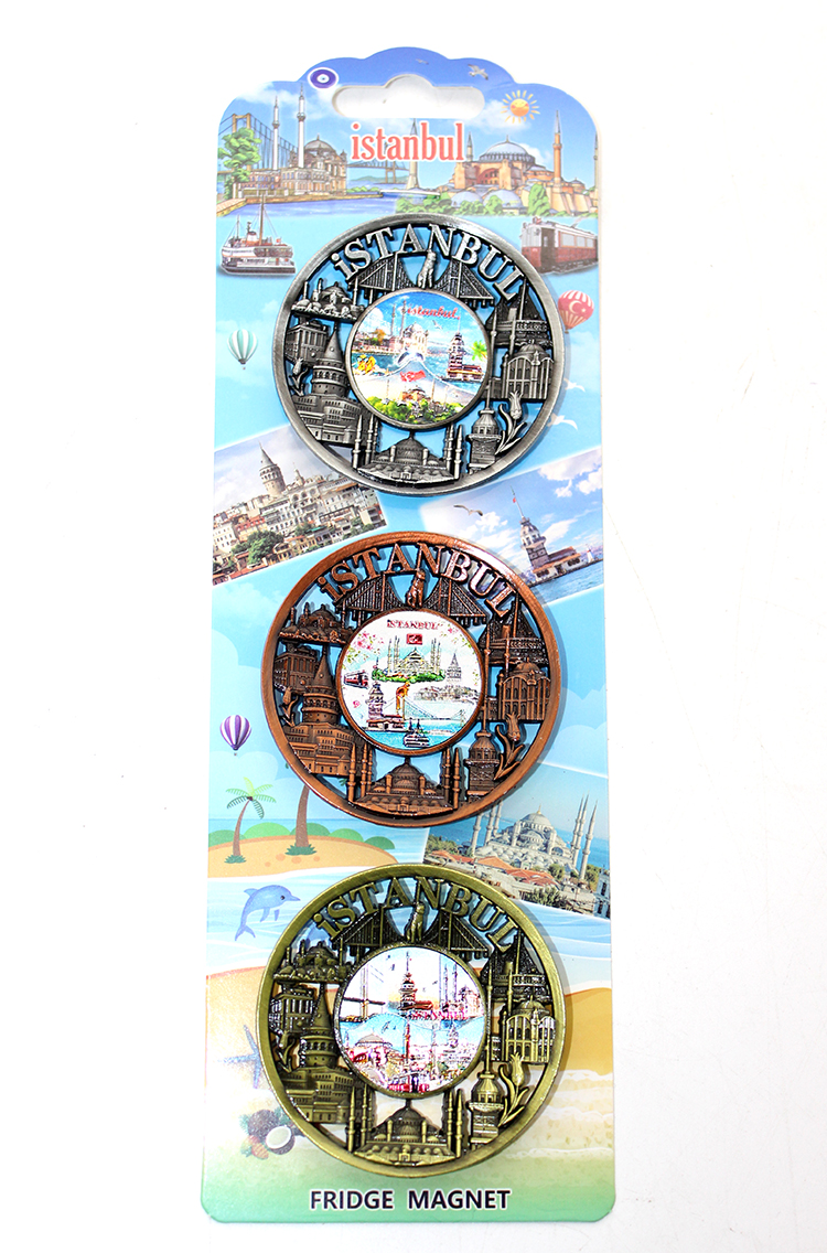 İstanbul Temalı Metal Magnet 3 lü Set Model 1