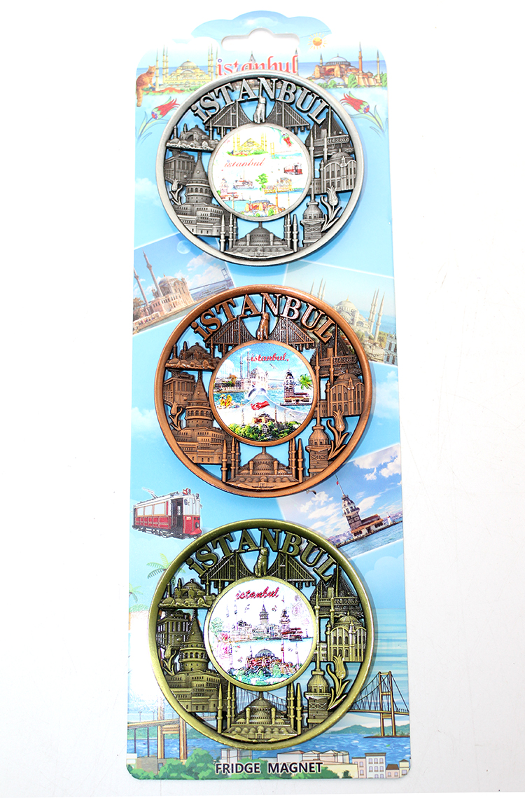 İstanbul Temalı Metal Magnet 3 lü Set Model 2