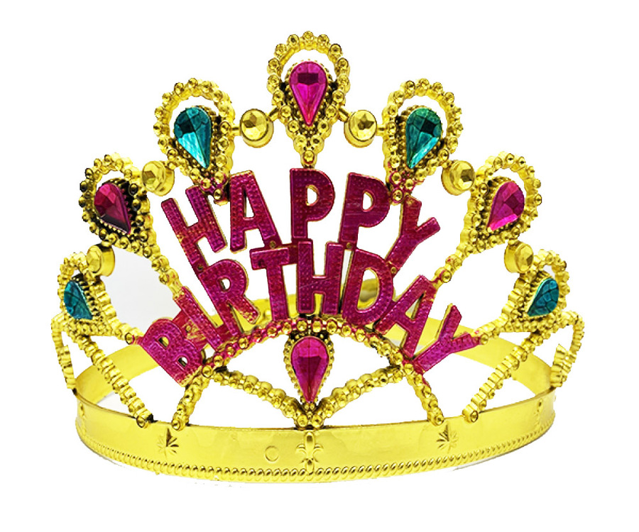 Altın Renk Happy Birthday Doğum Günü Tacı