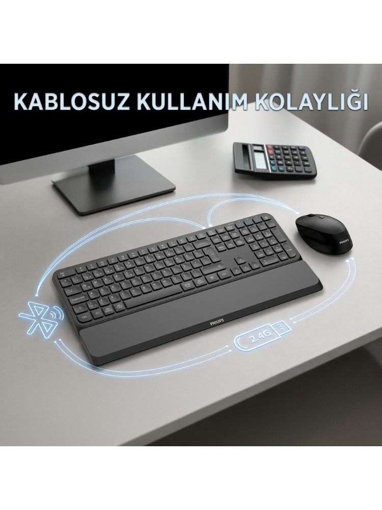 Phılıps SPT6607B, Siyah, Türkçe Q, 2.4ghz ve Kablosuz
