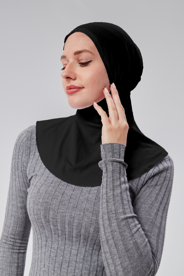 Pratik Tesettür Sporcu Boyunluklu Hijab Geçmeli Bone 