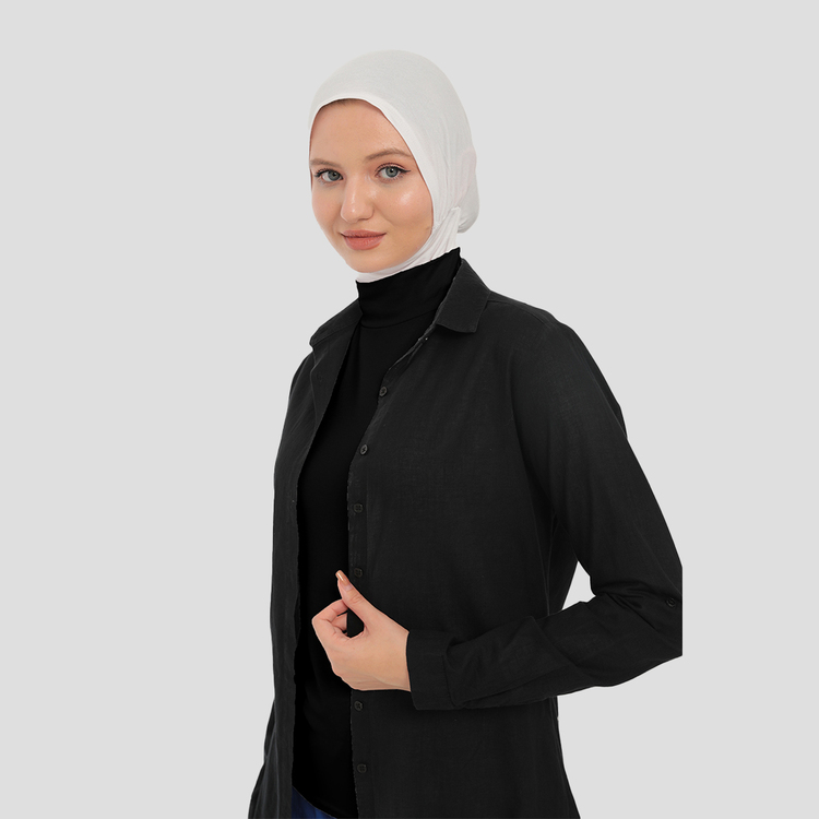 Kadın Uzun Kollu Yarım Balıkçı Yakalı Penye Likralı Body