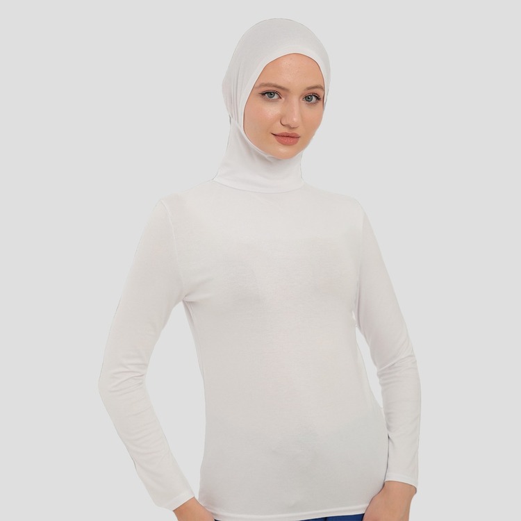 Kadın Uzun Kollu Body Boyunluklu Boneli Tam badi Boğazlı Likralı