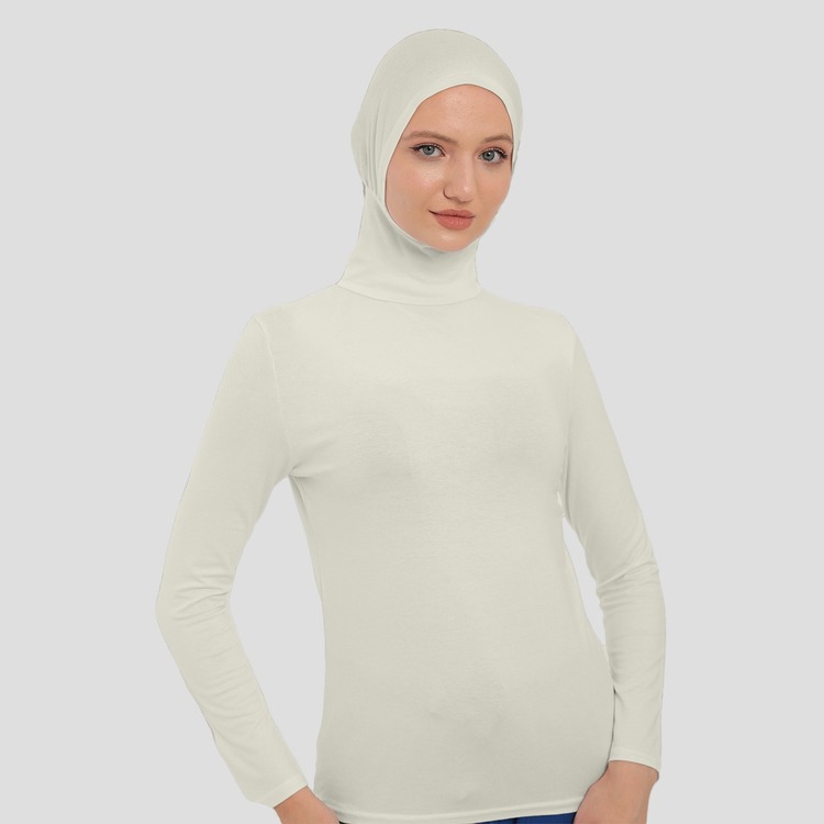 Kadın Uzun Kollu Body Boyunluklu Boneli Tam badi Boğazlı Likralı