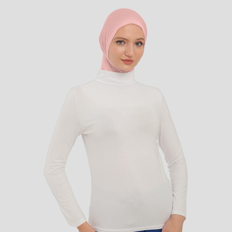 Kadın Uzun Kollu Yarım Balıkçı Yakalı Penye Likralı Body