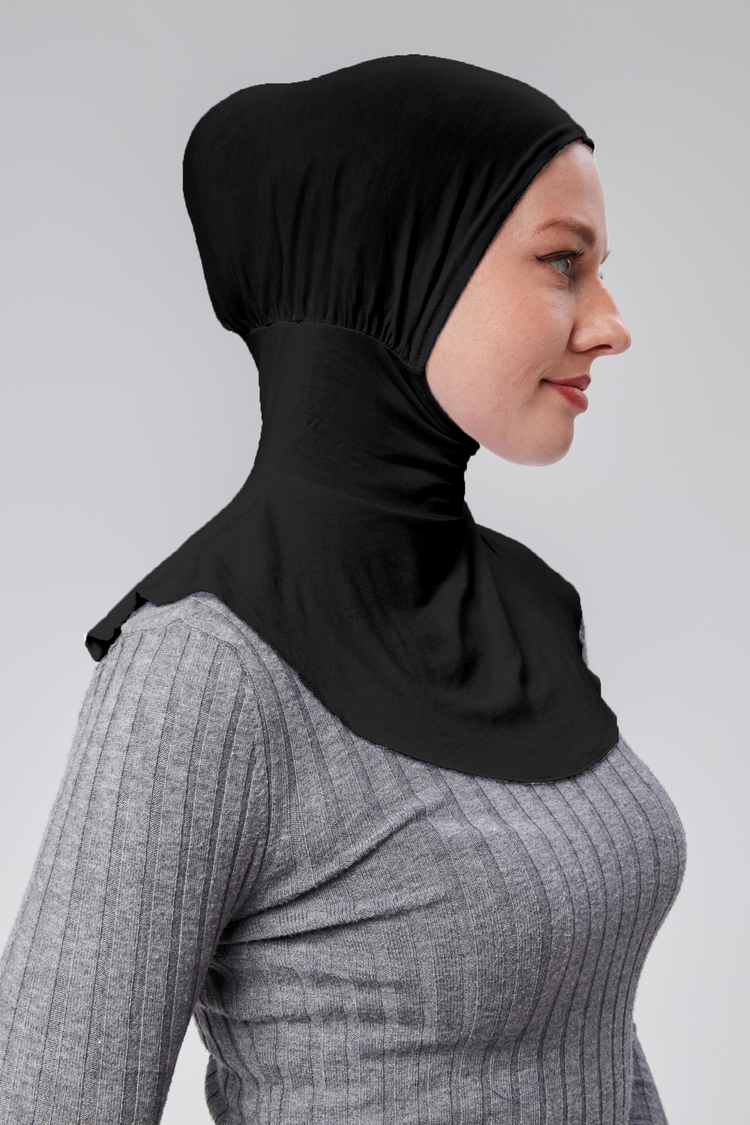 Pratik Tesettür Sporcu Boyunluklu Hijab Geçmeli Bone 