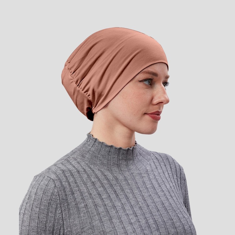 Kadın Tesettür Hazır Pratik Geçmeli bone Lastikli Kaymaz