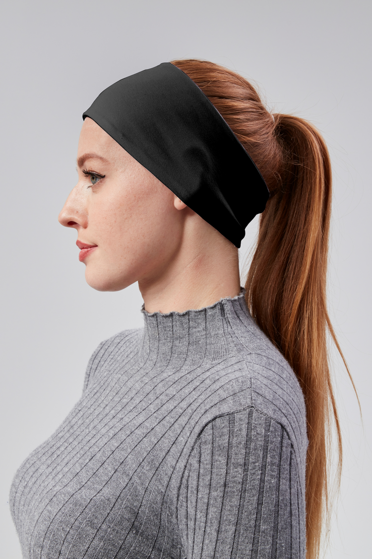 Kadın Spor Saç Bandı Bandana Penye Esnek bone Dikissiz