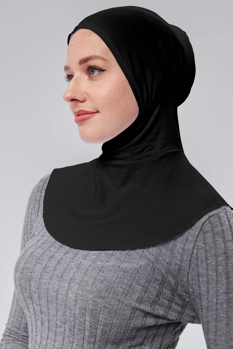 Pratik Tesettür Sporcu Boyunluklu Hijab Geçmeli Bone 