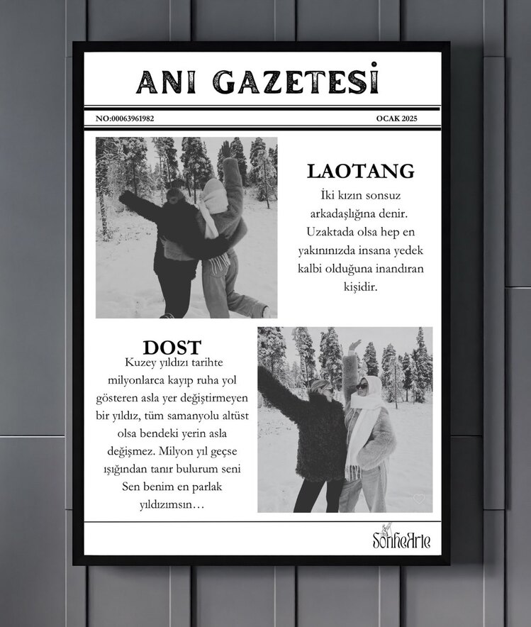 Anı Gazetesi (beyaz laotang+çerçeveli)