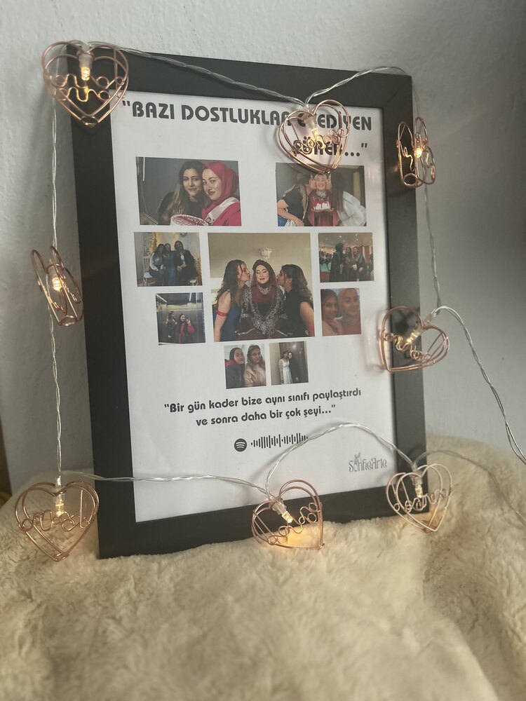 9’lu Kalp Tablo (Çerçeveli)