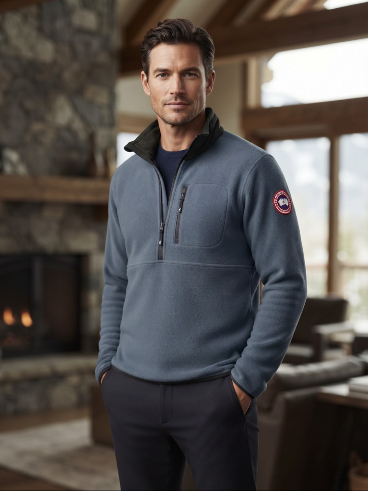 Canada Goose Arctic Program Gri Yarım Fermuarlı Polar