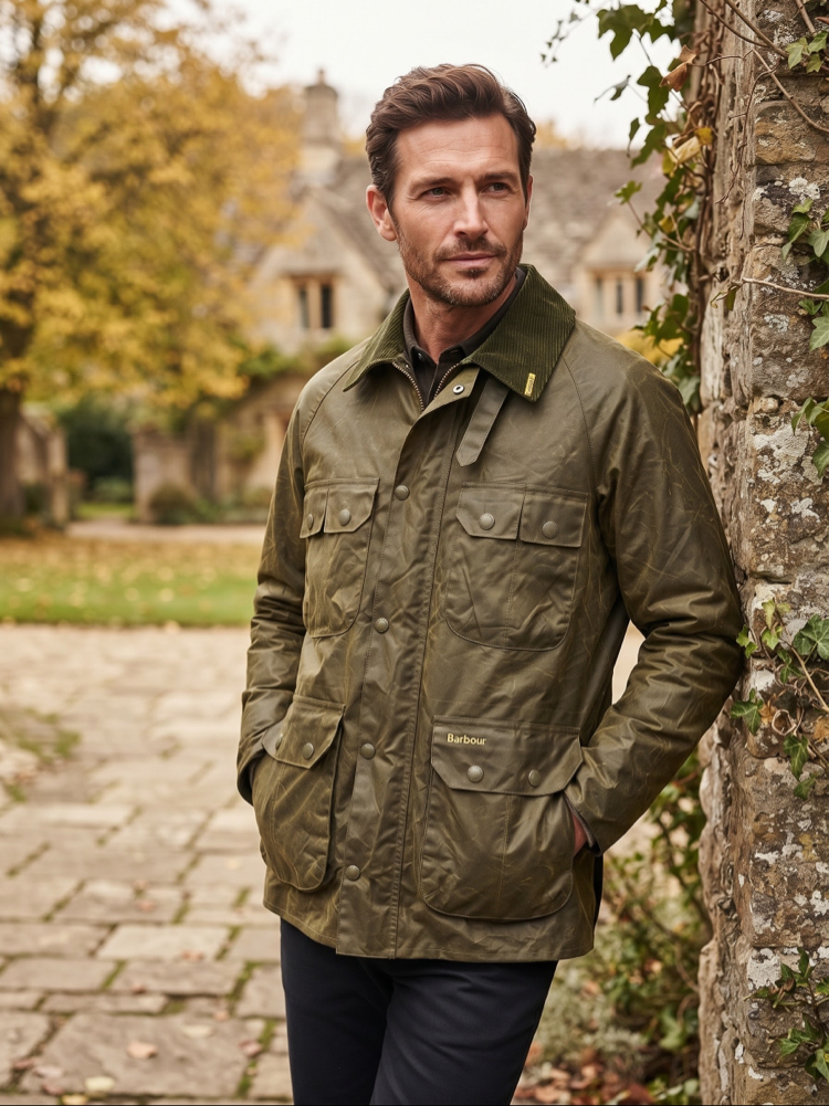 Barbour Hakim Yeşili Mumlu / Waxed Mont / Ceket