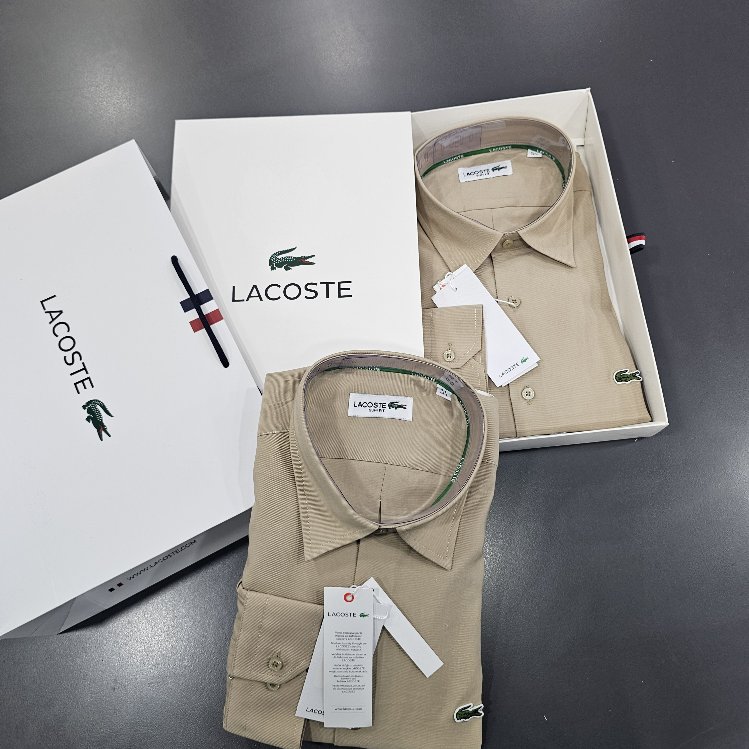LACOSTE GÖMLEK SLIMFIT SÜTKAHVE