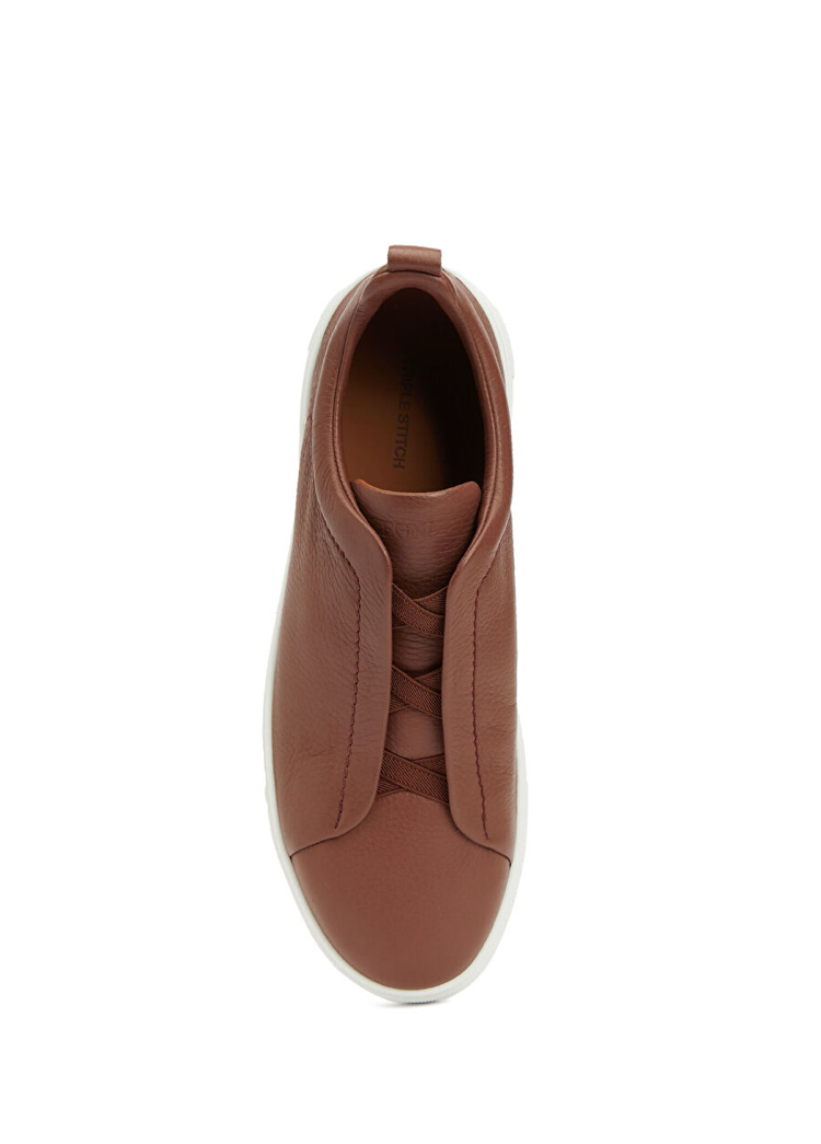 Zegna Kahverengi Erkek Deri Sneaker