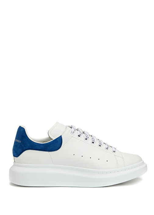 Alexander McQueen Beyaz Mavi Erkek Deri Sneaker