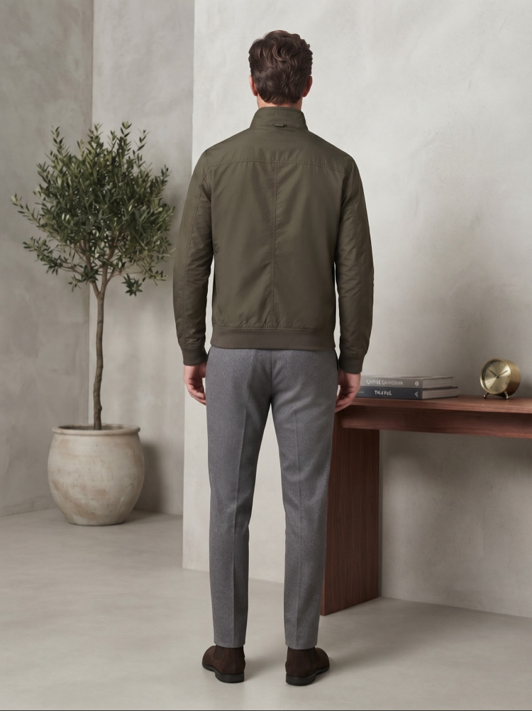 Barbour Premium Haki Su Geçirmez Bomber Ceket