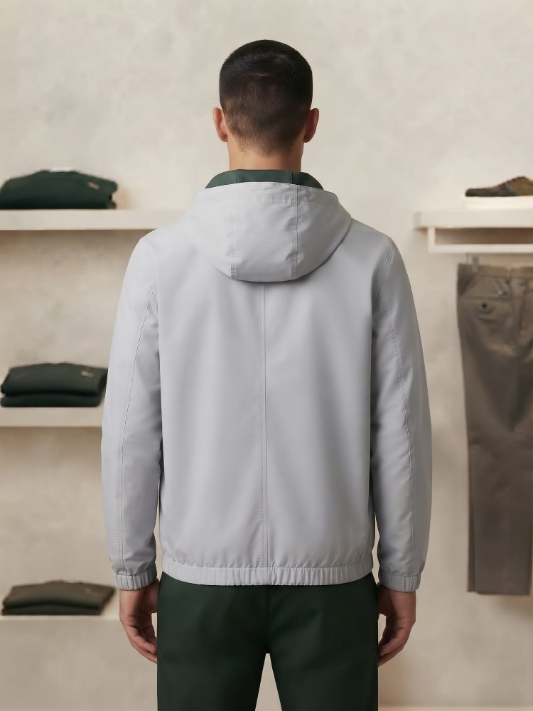 Lacoste Erkek Kapüşonlu Açık Gri Spor Mont / Rüzgarlık