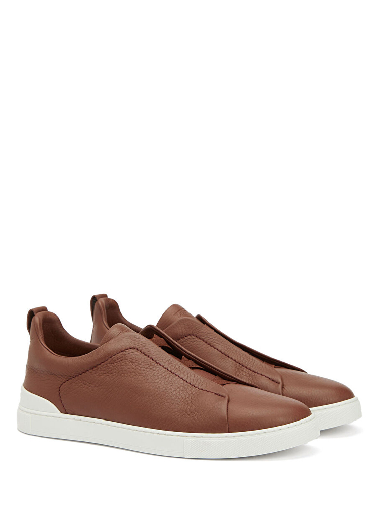 Zegna Kahverengi Erkek Deri Sneaker