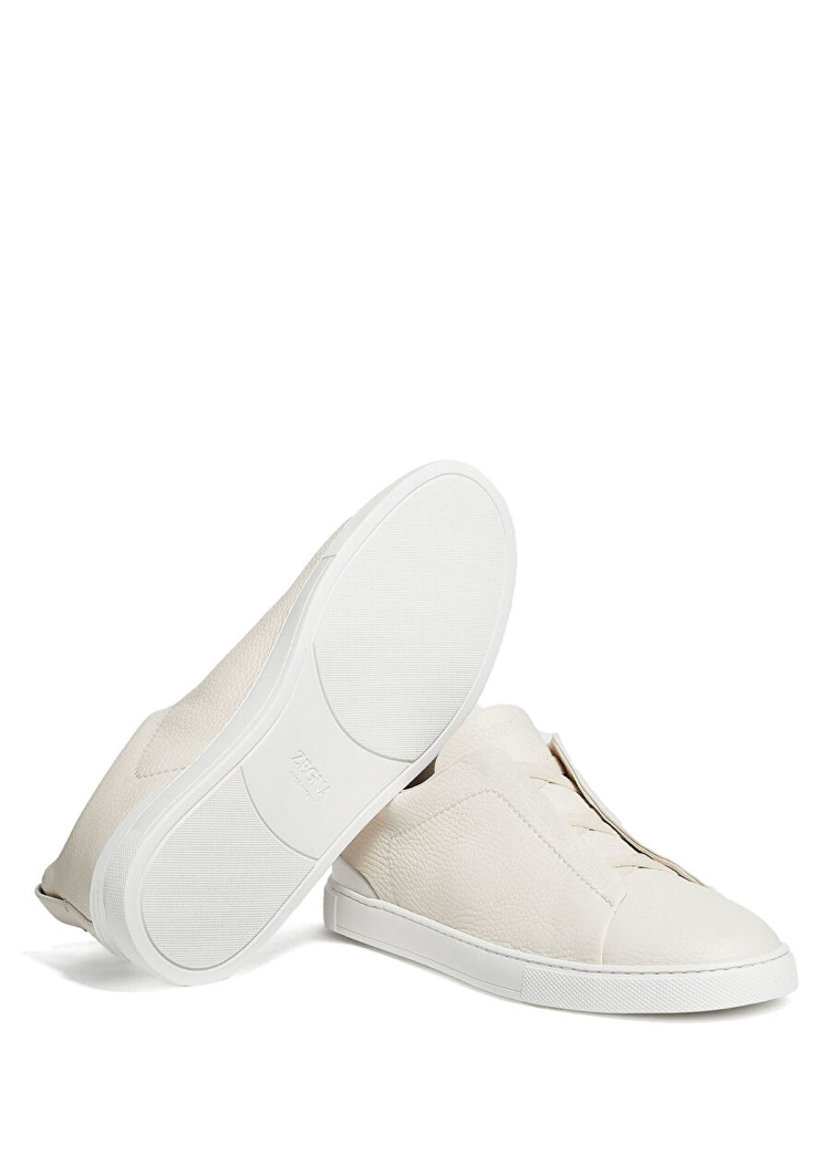 Zegna Beyaz Erkek Deri Sneaker