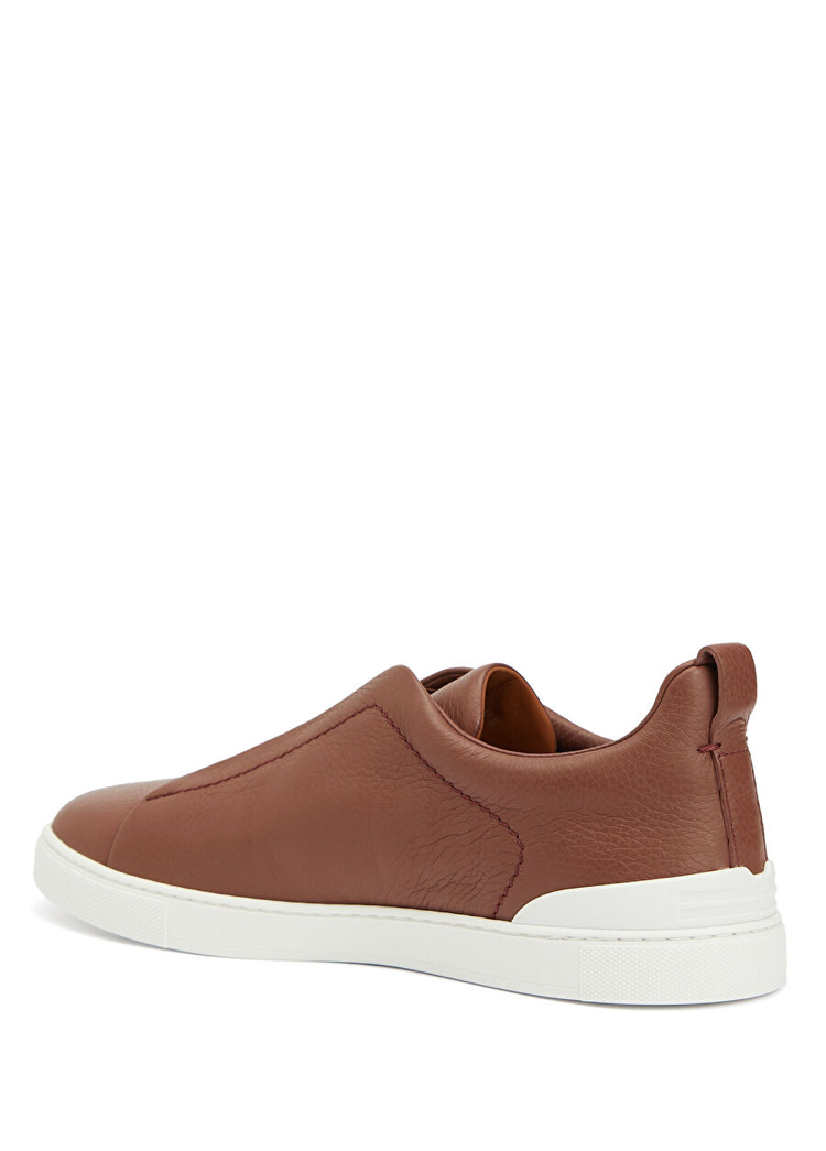 Zegna Kahverengi Erkek Deri Sneaker