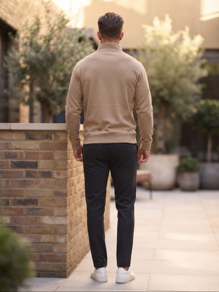 Gant Fermuarlı Yaka Erkek Sweatshirt - Bej